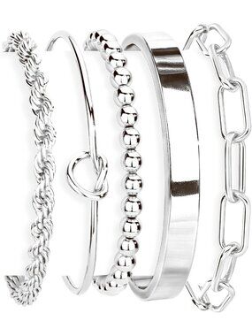 Trendy Gold Bracelet Set for Women - Waterproof, Stackable Cuff & Bangles, Gift